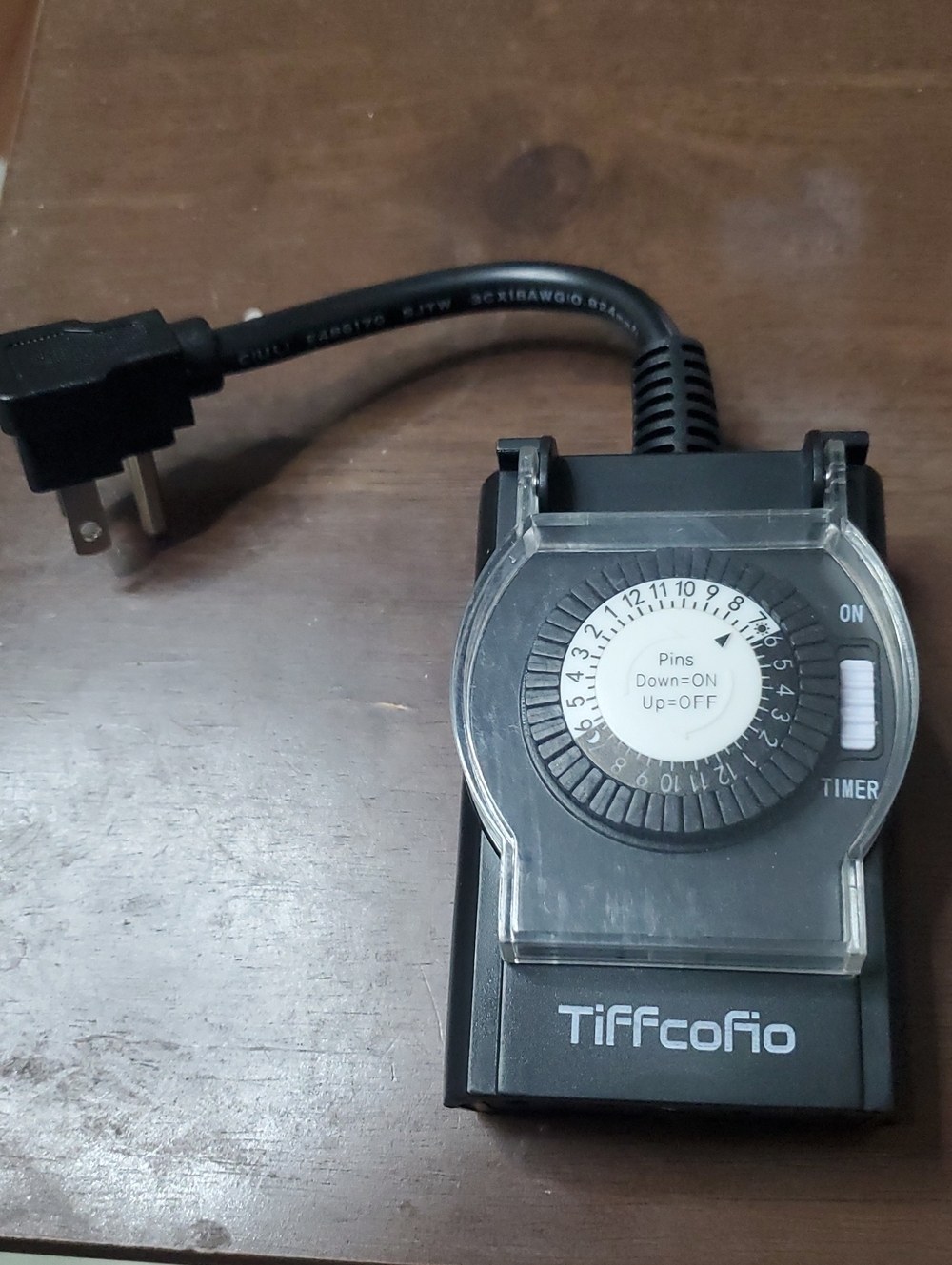 Black Mechanical Plug-In Timer Switch